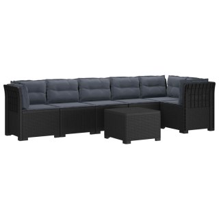 VidaXL Sofa Ogrodowa 6-osobowa z Poduszkami w Wyglądzie Rattanu PP