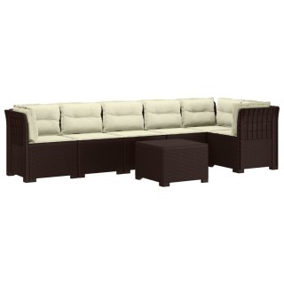 VidaXL Sofa Ogrodowa 6-osobowa z Poduszkami w Wyglądzie Rattanu PP