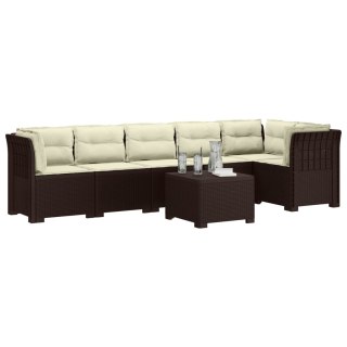 VidaXL Sofa Ogrodowa 6-osobowa z Poduszkami w Wyglądzie Rattanu PP