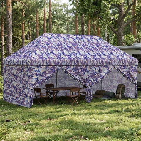 Garaż Pop-up z 4 Ścianami 3 x 6 m Niebieski kamuflaż