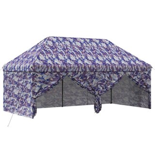 Garaż Pop-up z 4 Ścianami 3 x 6 m Niebieski kamuflaż