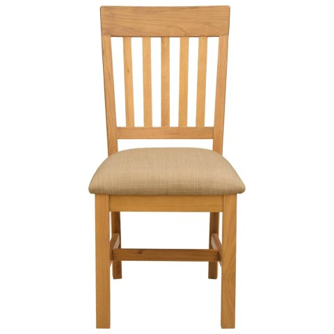 Krzesło jadalniane 2 pcs Dąb lite Beżowy 45 x 59 x 92 cm
