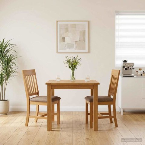 Krzesło jadalniane 2 pcs Dąb lite Szary 45 x 59 x 92 cm