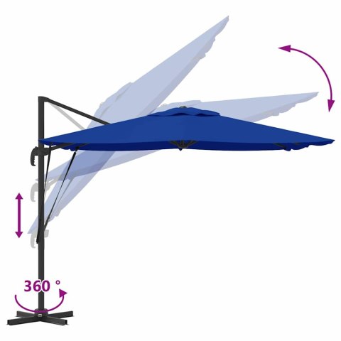 Parasol Roma Niebieski 286 x 284 x 265 cm Aluminium i Poliester