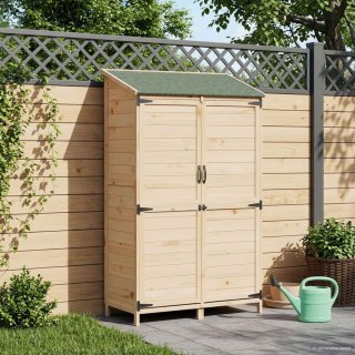 Shed ogrodowy naturalny 106,5 x 56 x 176 cm Drewno Świerkowe