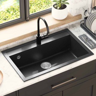 Zlew Czarny 795 x 505 mm Granit