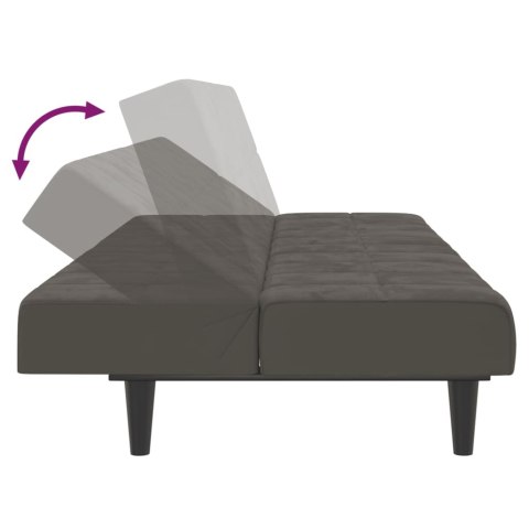 2-osobowa kanapa, ciemnoszara, tapicerowana aksamitem