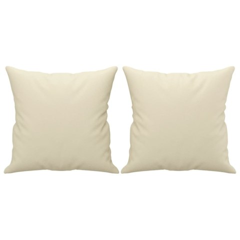 2-osobowa sofa z poduszkami, kremowa, 140 cm, sztuczna skóra