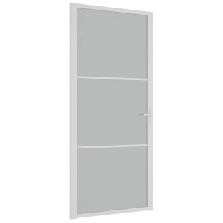 Drzwi wewnętrzne, 93x201,5 cm, białe, matowe szkło i aluminium