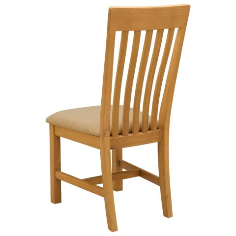 Krzesło jadalniane 2 pcs Dąb lite Beżowy 45 x 59,5 x 100 cm