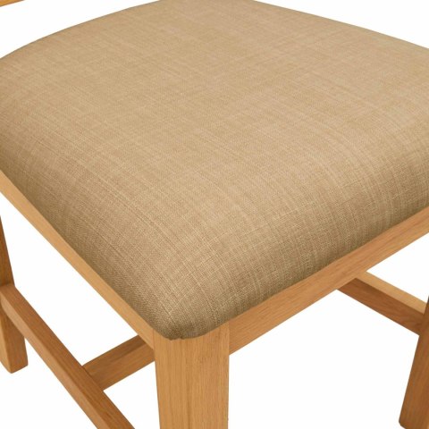 Krzesło jadalniane 2 pcs Dąb lite Beżowy 45 x 59 x 92 cm