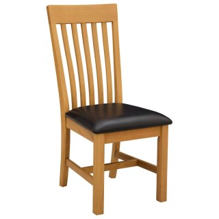 VidaXL Krzesło jadalniane 2 pcs Dąb lite Czarny 45 x 59,5 x 100 cm