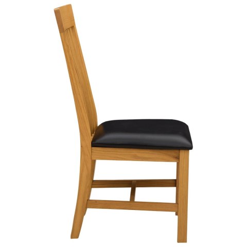 Krzesło jadalniane 2 pcs Dąb lite Czarny 45 x 59,5 x 100 cm