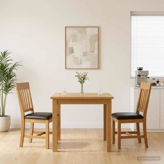 VidaXL Krzesło jadalniane 2 pcs Dąb lite Czarny 45 x 59 x 92 cm
