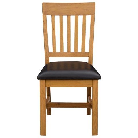 Krzesło jadalniane 2 pcs Dąb lite Czarny 45 x 59 x 92 cm
