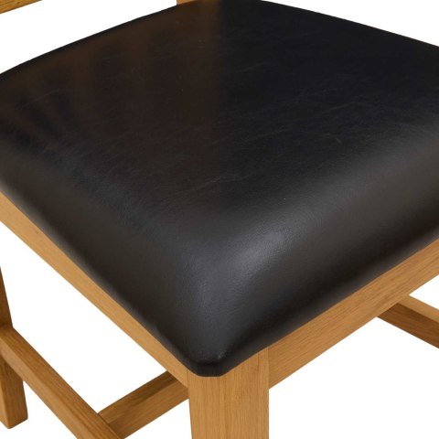 Krzesło jadalniane 2 pcs Dąb lite Czarny 45 x 59 x 92 cm