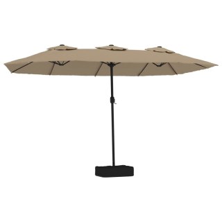 VidaXL Podwójny parasol ogrodowy, taupe, 449x265 cm