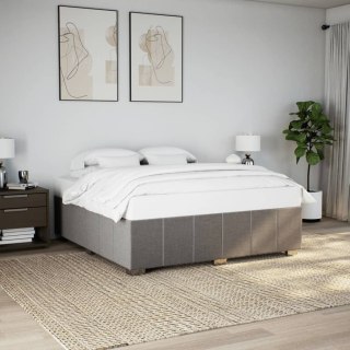 VidaXL Rama łóżka bez materaca, taupe, 200x200 cm, obita tkaniną