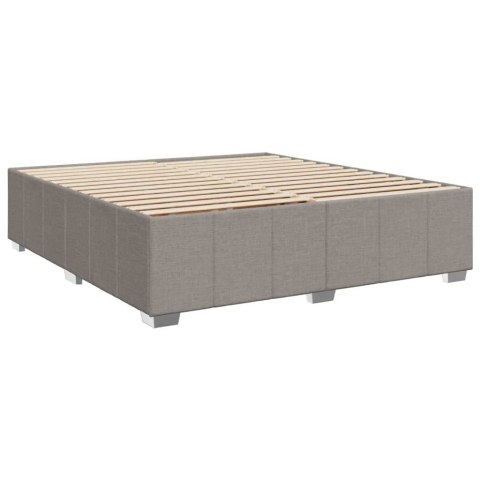 Rama łóżka bez materaca, taupe, 200x200 cm, obita tkaniną