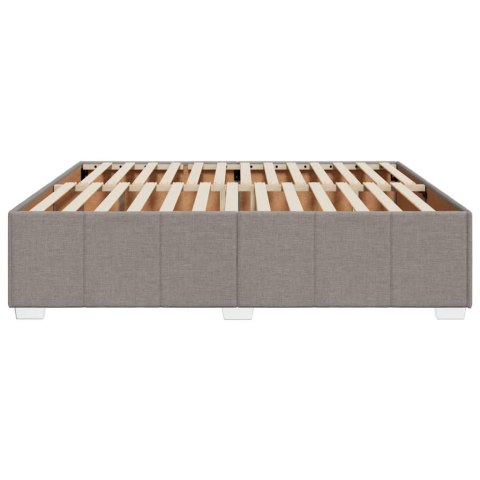Rama łóżka bez materaca, taupe, 200x200 cm, obita tkaniną