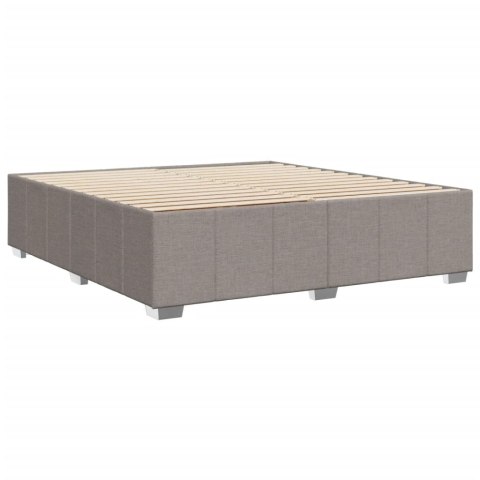 Rama łóżka bez materaca, taupe, 200x200 cm, obita tkaniną