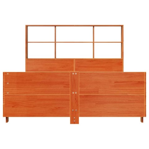 Rama łóżka bez materaca, woskowy brąz, 120x200 cm, lita sosna
