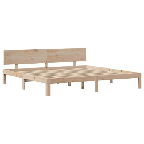 Rama łóżka z wezgłowiem, 200x200 cm, lite drewno sosnowe