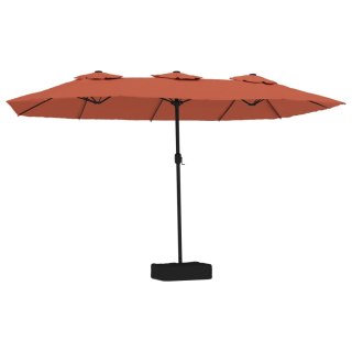 VidaXL Podwójny parasol ogrodowy, terakotowy, 449x265 cm