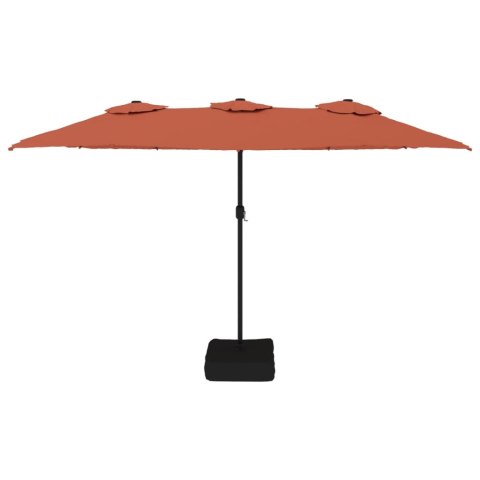 Podwójny parasol ogrodowy, terakotowy, 449x265 cm