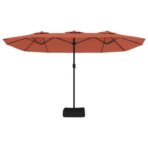 Podwójny parasol ogrodowy, terakotowy, 449x265 cm