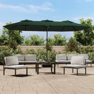 VidaXL Podwójny parasol ogrodowy, zielony, 449x265 cm