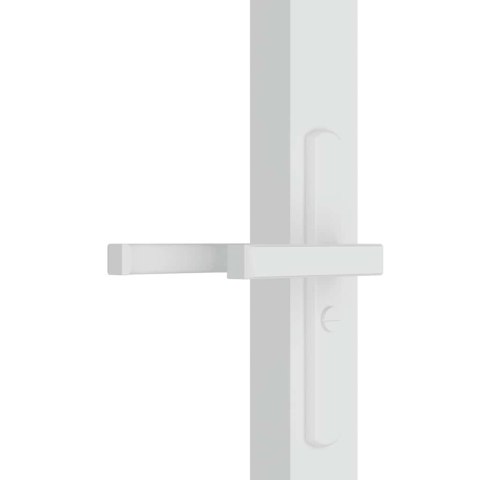 Drzwi wewnętrzne, 76x201,5 cm, białe, szkło ESG i aluminium