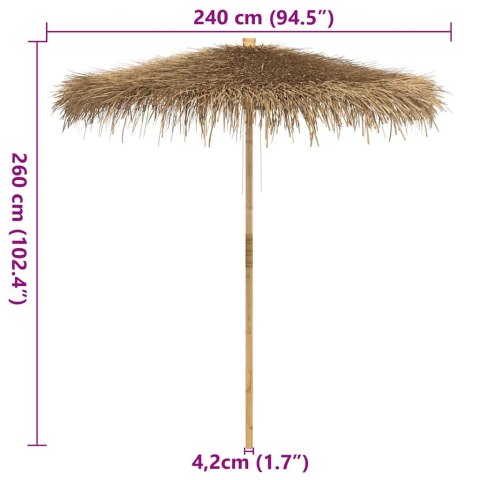Parasol Tiki z baldachimem z liści bananowca, 240 cm, bambus