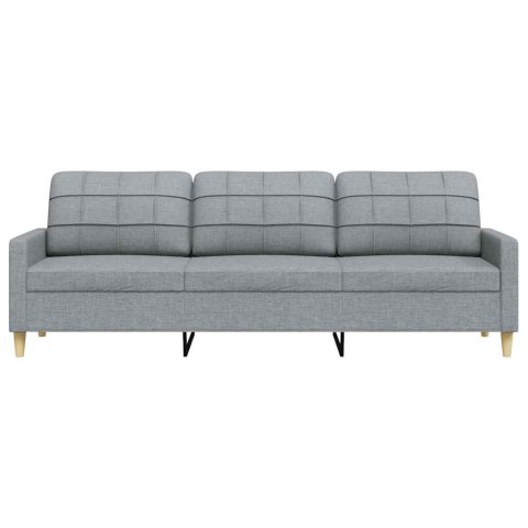 Sofa 3-osobowa, jasnoszara, 210 cm, tapicerowana tkaniną