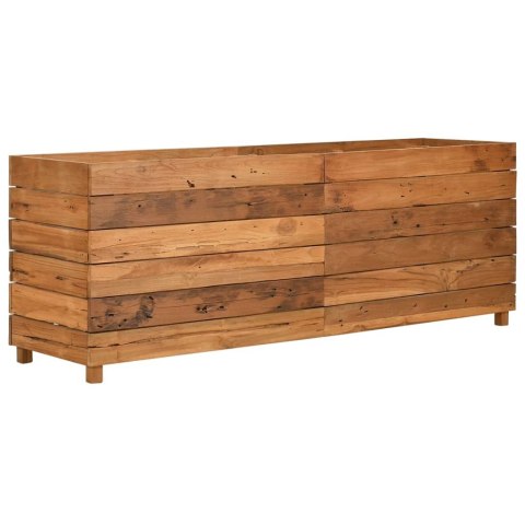 Podwyższona donica 150x40x55 cm drewno tekowe z recyklingu/stal