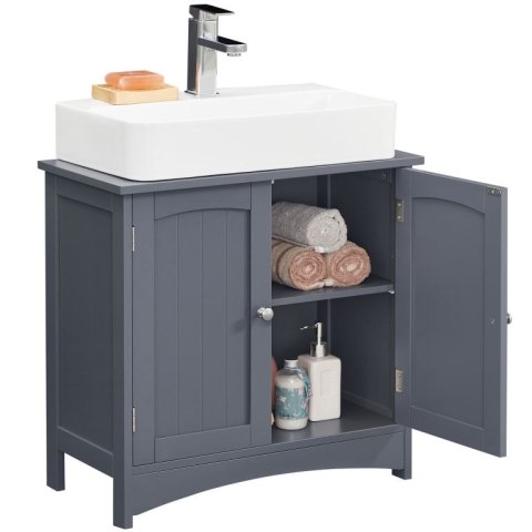 Szara szafka pod umywalkę MDF 60x30x60 cm do łazienki
