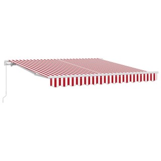 VidaXL Markiza wysuwana Czerwony i Biały 300 x 250 cm