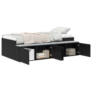 VidaXL Ramka łóżka Czarny Dąb 90 x 190 cm Materiał drewnopochodny
