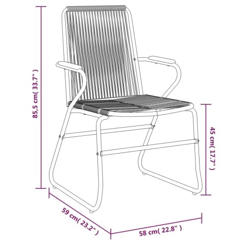 7-częściowy zestaw mebli ogrodowych, czarny, rattan PVC