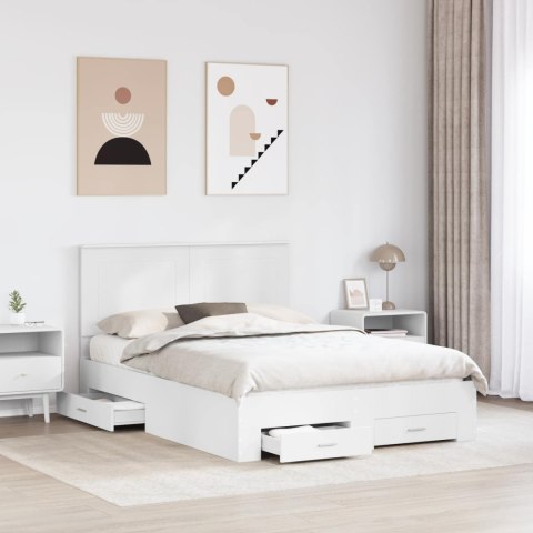 Ramka łóżka Biały 160 x 200 cm Materiał drewnopochodny