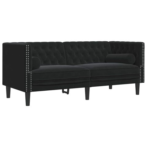 Sofa do salonu 2 pcs Czarny 194 x 74,5 x 70,5 cm Aksamit