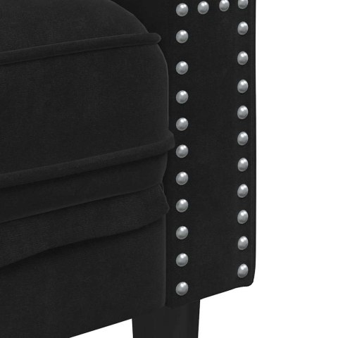 Sofa do salonu 2 pcs Czarny 194 x 74,5 x 70,5 cm Aksamit