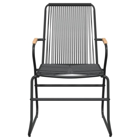 9-częściowy zestaw mebli ogrodowych, czarny, rattan PVC