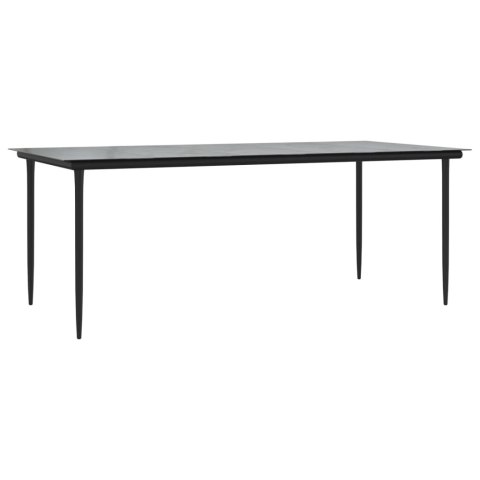 9-częściowy zestaw mebli ogrodowych, czarny, rattan PVC