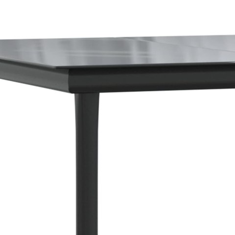 9-częściowy zestaw mebli ogrodowych, czarny, rattan PVC