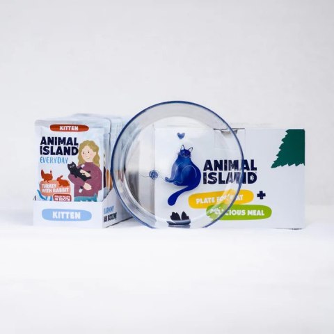 ANIMAL ISLAND Kitten indyk,królik 12x85g+talerzyk