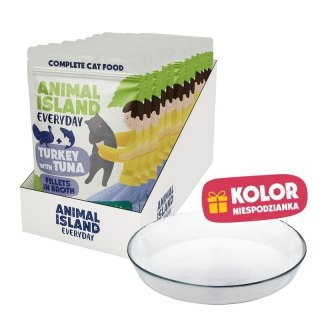 ANIMAL ISLAND indyk z tuńczykiem 12x85g+talerzyk