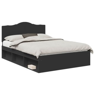 VidaXL Ramka łóżka Czarny 140 x 200 cm Lite drewno sosnowe