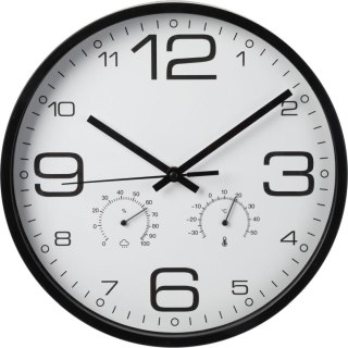 ZEGAR ŚCIENNY 30CM Z TERMOMENTREM CZARNY
