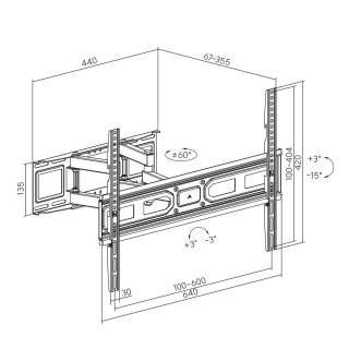 MACLEAN UCHWYT DO TELEWIZORA VESA 600X400 MC-710N (OUTLET)